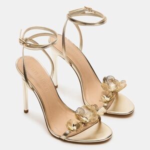 Steve Madden Sheila Metallic Floral Applique Strappy Dress Sandals